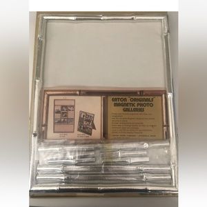 Vintage Eatons Magnetic Faux Bamboo Picture Frame Silver Finish
